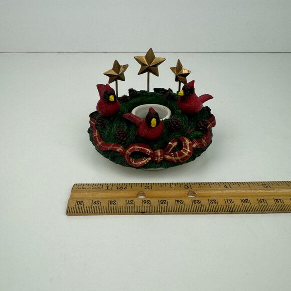 Old Virginia Candle Company Cardinal Birds Gold Stars Candle Capper w Orig Box - Picture 11 of 15